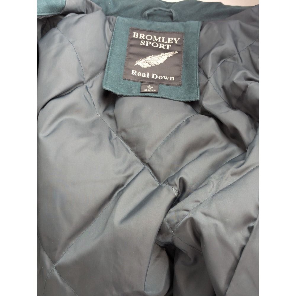 Bromley Sport Real Down Vintage Hunter Green Full Length 80% Down Filled Coat L - Picture 6 of 10